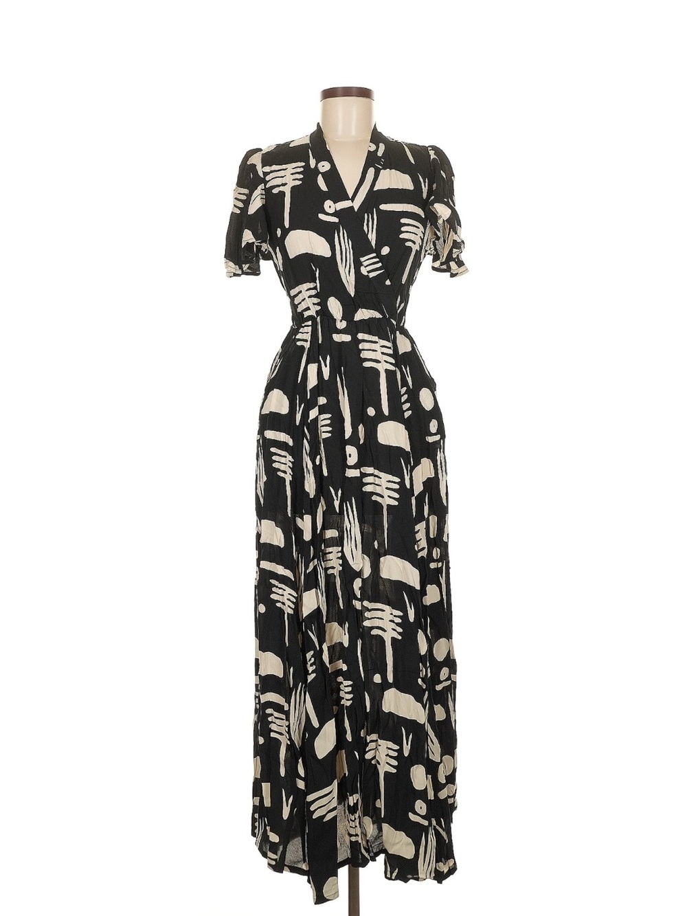 Bel Kazan La Vie En Rose Dress black Ledo novelty abstract print medium maxi